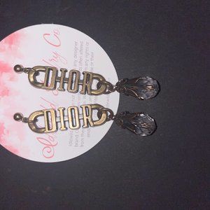Idlewild Jewelry Co. Vintage Dior sew-on plaques earrings